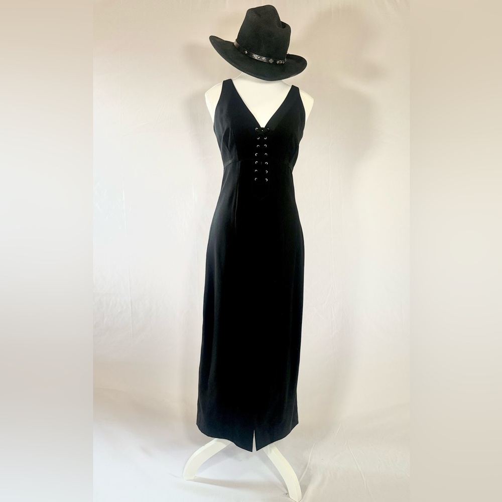 Vintage 90’s Long Black Dress.  Brand: Georgiou.